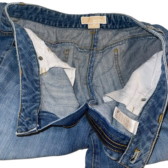 Michael Kors Women Distressed Stretch Bootcut Flare Bling Y2K Denim Jeans Sz 12 - Picture 7 of 14